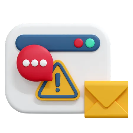 Warn-E-Mail-Nachricht  3D Icon