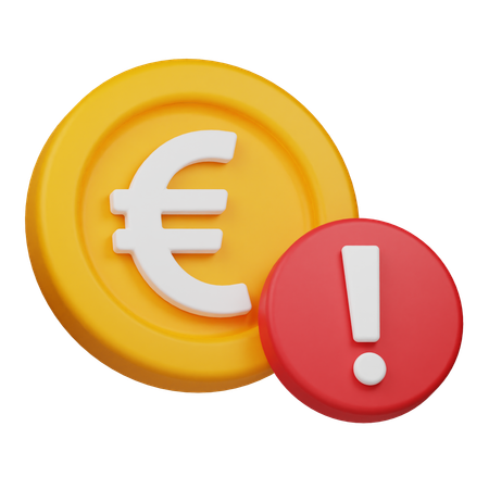 Alarm-Euro-Münze  3D Icon