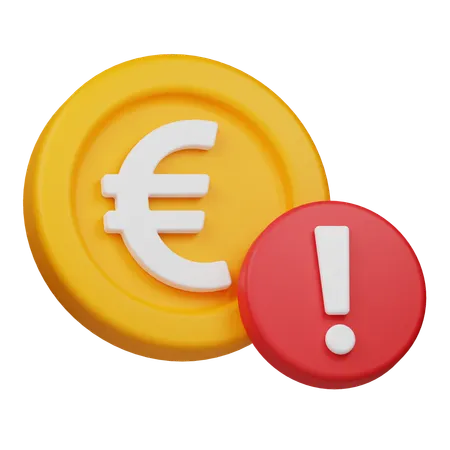 Alarm-Euro-Münze  3D Icon