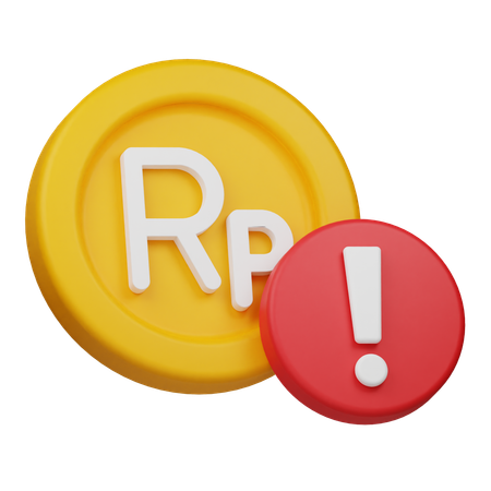 Alarm-Rupiah-Münze  3D Icon