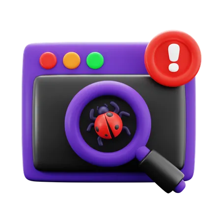 Alarma de error cibernético  3D Icon