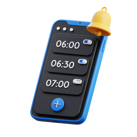 Alarma de hora del teléfono inteligente  3D Icon