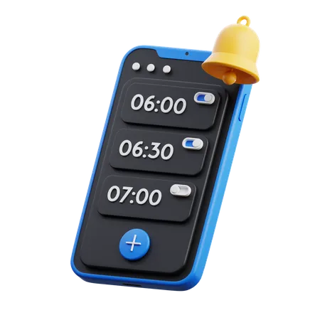 Alarma de hora del teléfono inteligente  3D Icon
