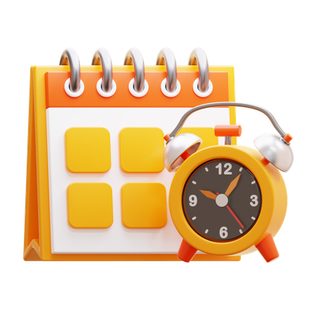 Alarma y calendario  3D Icon