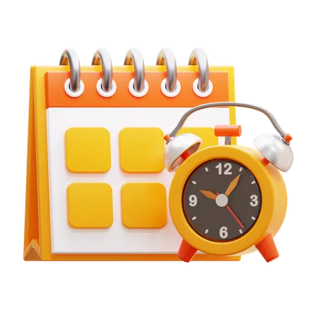 Alarma y calendario  3D Icon