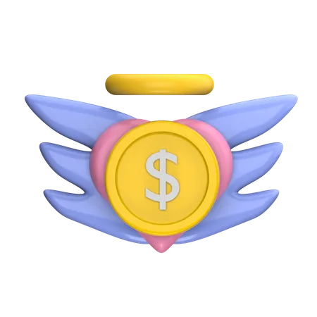 Alas de dólar  3D Icon
