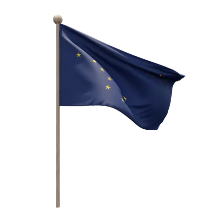 Alaska-Fahnenmast  3D Flag