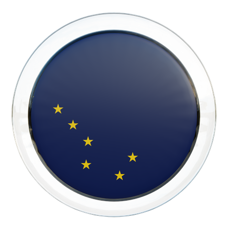Alaska Flag Glass  3D Icon