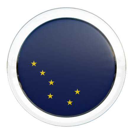 Alaska Round Flag 3D Icon