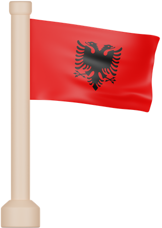 Albania Flag  3D Icon