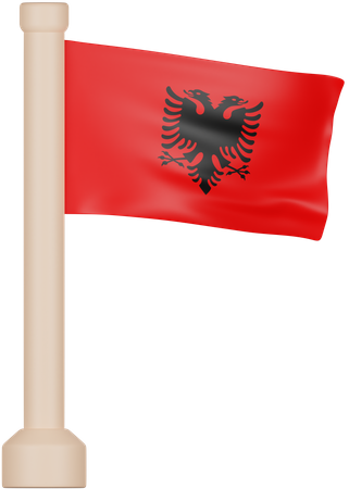 Albania Flag  3D Icon