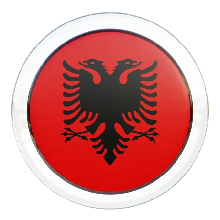 Albania Flag Glass  3D Flag