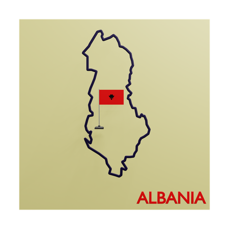 Albania map  3D Icon