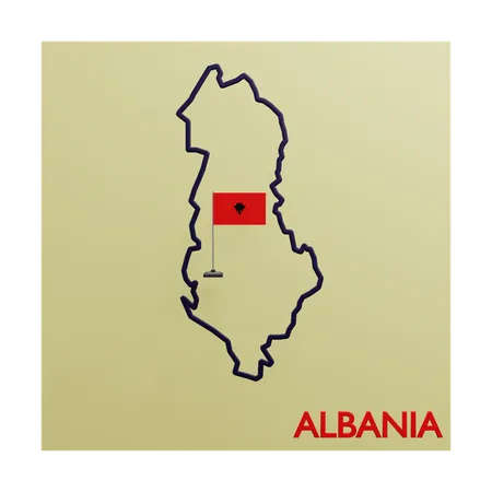 Albania map  3D Icon