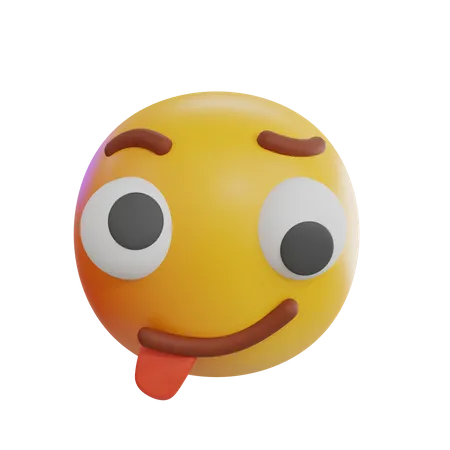 Albernes Emoji mit raushängender Zunge  3D Icon