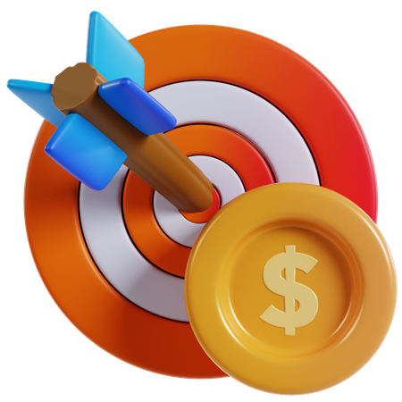 Alcançando metas financeiras  3D Icon