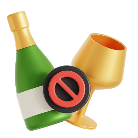 Alcohol forbidden  3D Icon