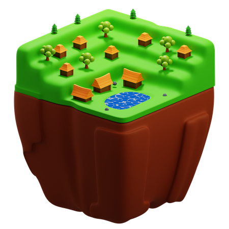 Paisagem da aldeia  3D Icon