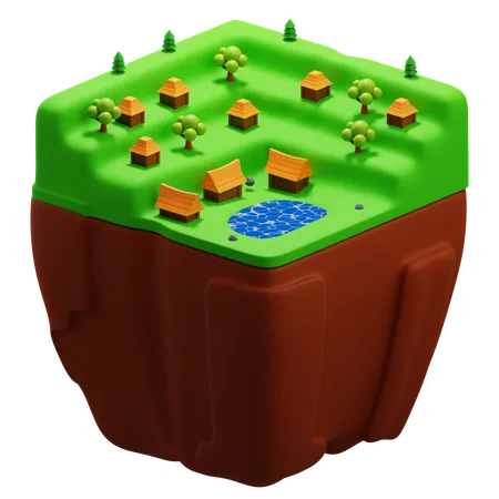 Paisagem da aldeia  3D Icon