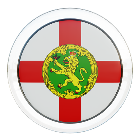 Alderney Flag Glass  3D Icon
