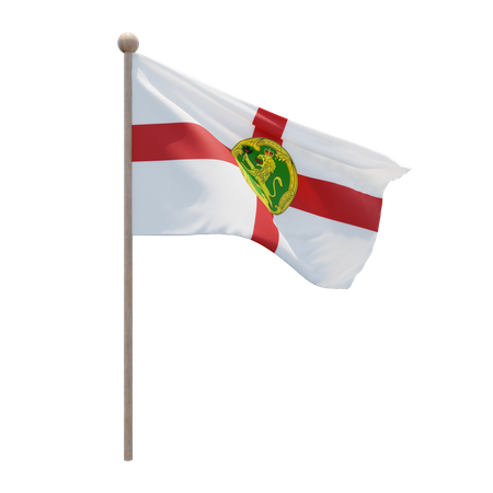 Alderney Flagpole  3D Flag