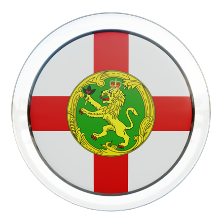 Alderney Round Flag  3D Icon