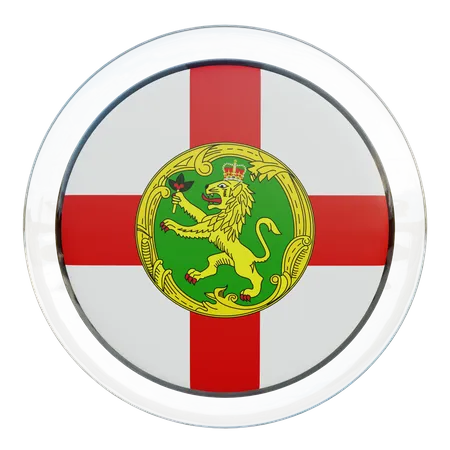 Runde Flagge von Alderney  3D Icon
