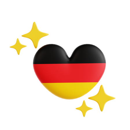 Bandera del corazón de alemania  3D Icon