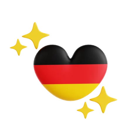 Bandera del corazón de alemania  3D Icon