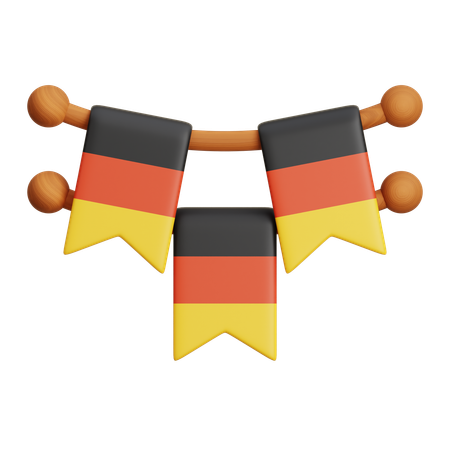 Bandera de la guirnalda de alemania  3D Icon