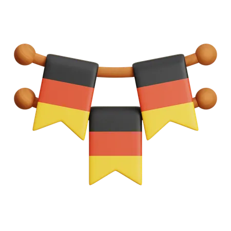 Bandera de la guirnalda de alemania  3D Icon