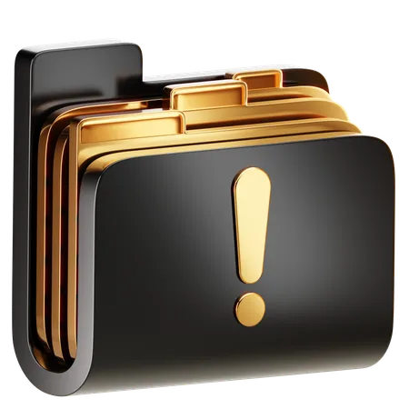 A Folder Shaped Icon With An Exclamation Mark Enclosed In A Speech Bubble Indicating An Organized Collection Of Important Notifications Or Warnings 3D Icon