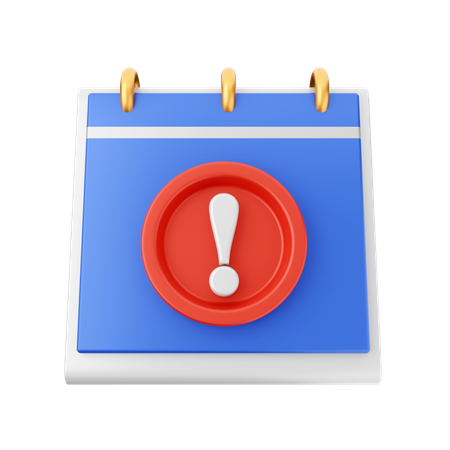 Alert Calendar  3D Icon