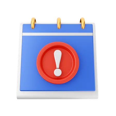 Alert Calendar  3D Icon