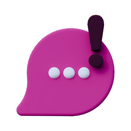 Alert Chat  3D Icon