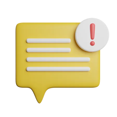 Alert Chat  3D Icon