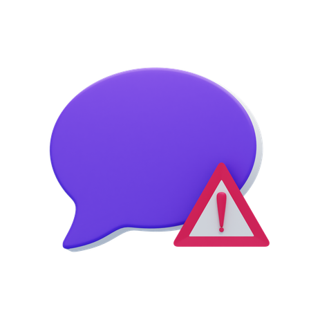 Alert Chat Bubble  3D Icon