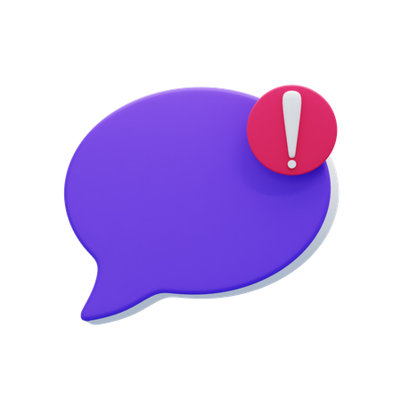 Alert Chat Bubble  3D Icon