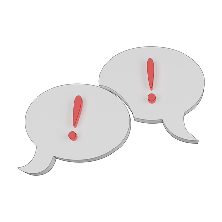 Alert Chat Bubble  3D Icon