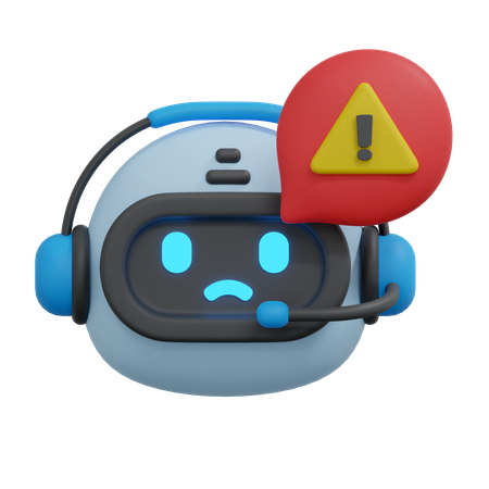 Alert chatbot  3D Icon