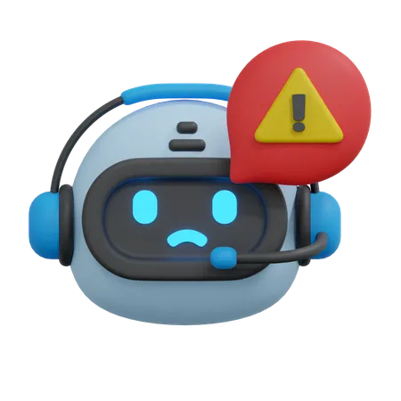 Alert Chatbot Illustration 3D Icon