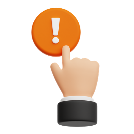 Alert Click Button  3D Icon