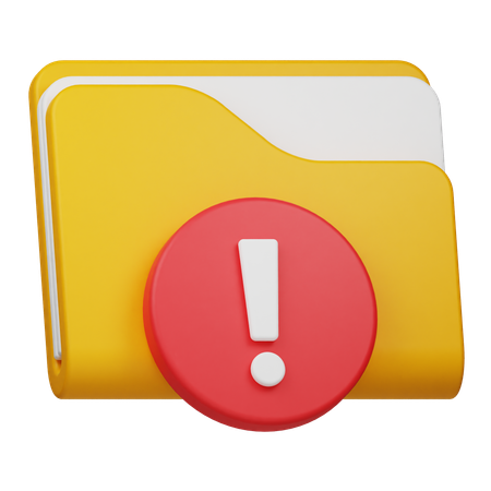 Alert Folder  3D Icon