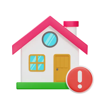 Alert House  3D Icon