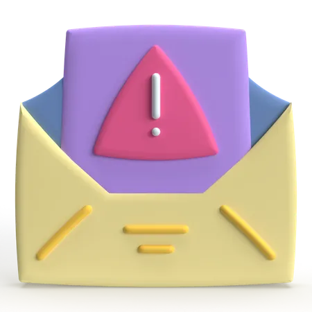 Alert Mail  3D Icon