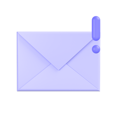 Alert Mail  3D Icon