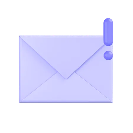 Alert Mail  3D Icon