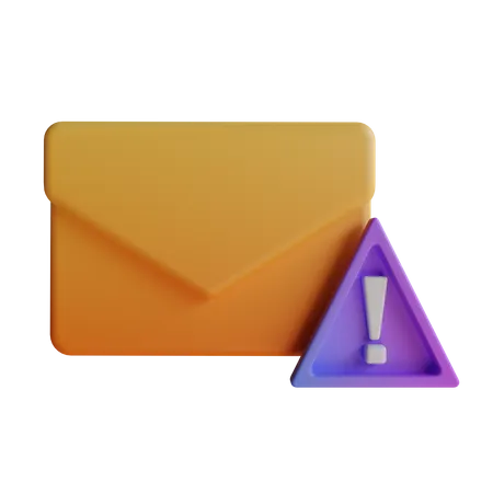 Alert Mail  3D Icon