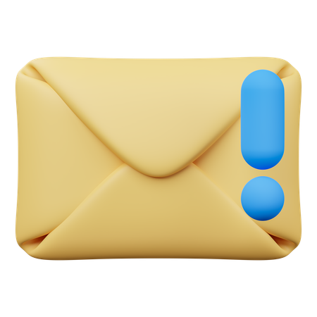 Alert Mail  3D Icon