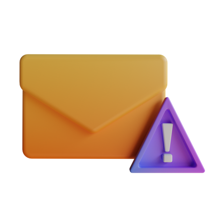 Alert Mail 3D Icon